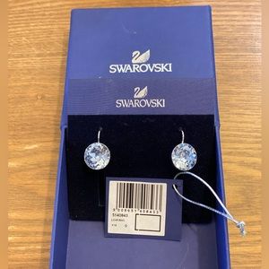 Swarovski Crystal Earnings in Blue Topaz/Sapphire New with Tags